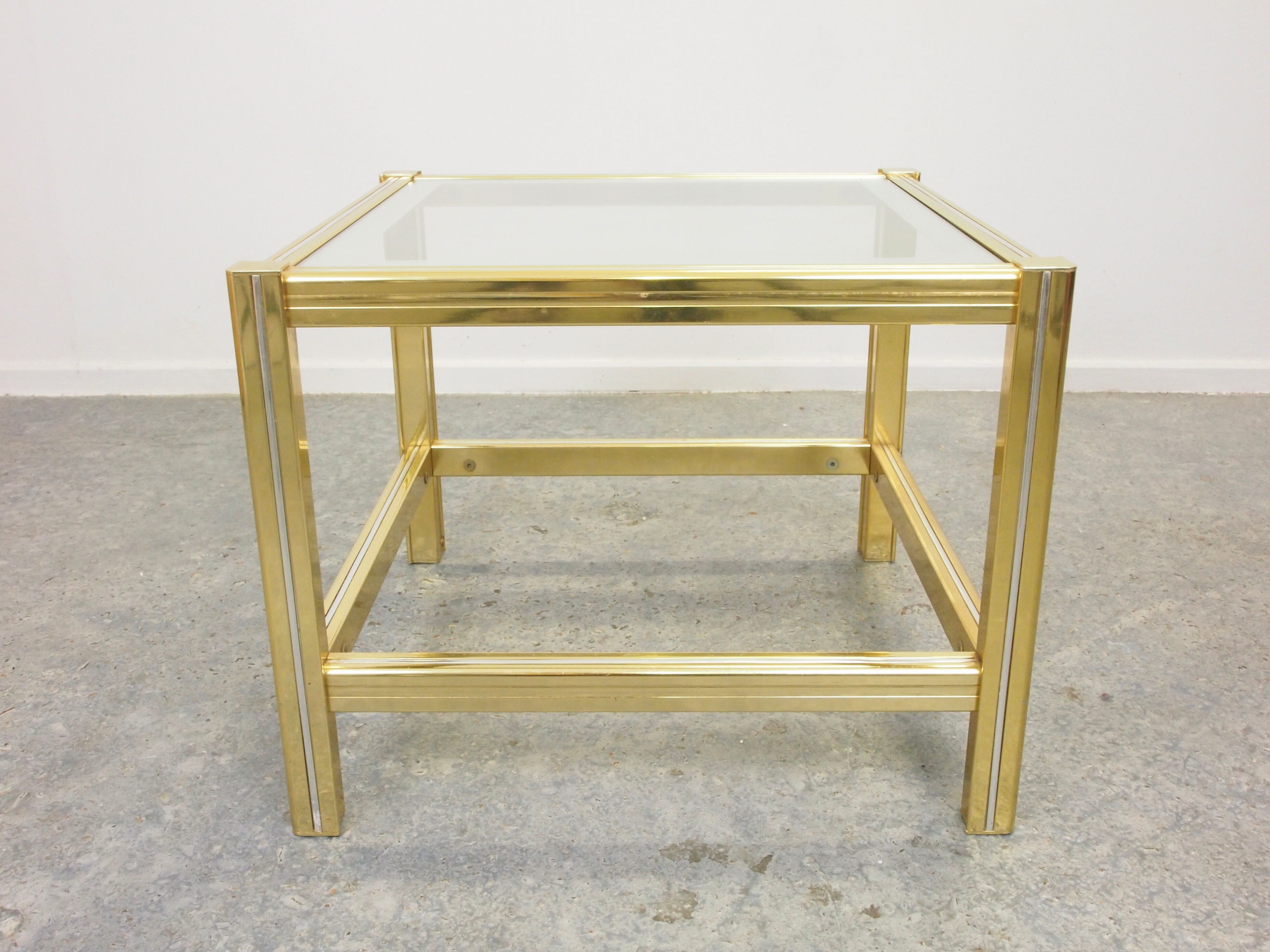 Vintage brass Hollywood Regency sidetable Belgochrom