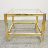 Vintage brass Hollywood Regency sidetable Belgochrom