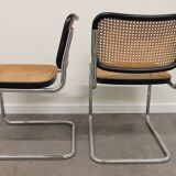 Pair of chairs B32 Cesca, by Marcel Breuer edition Gavina