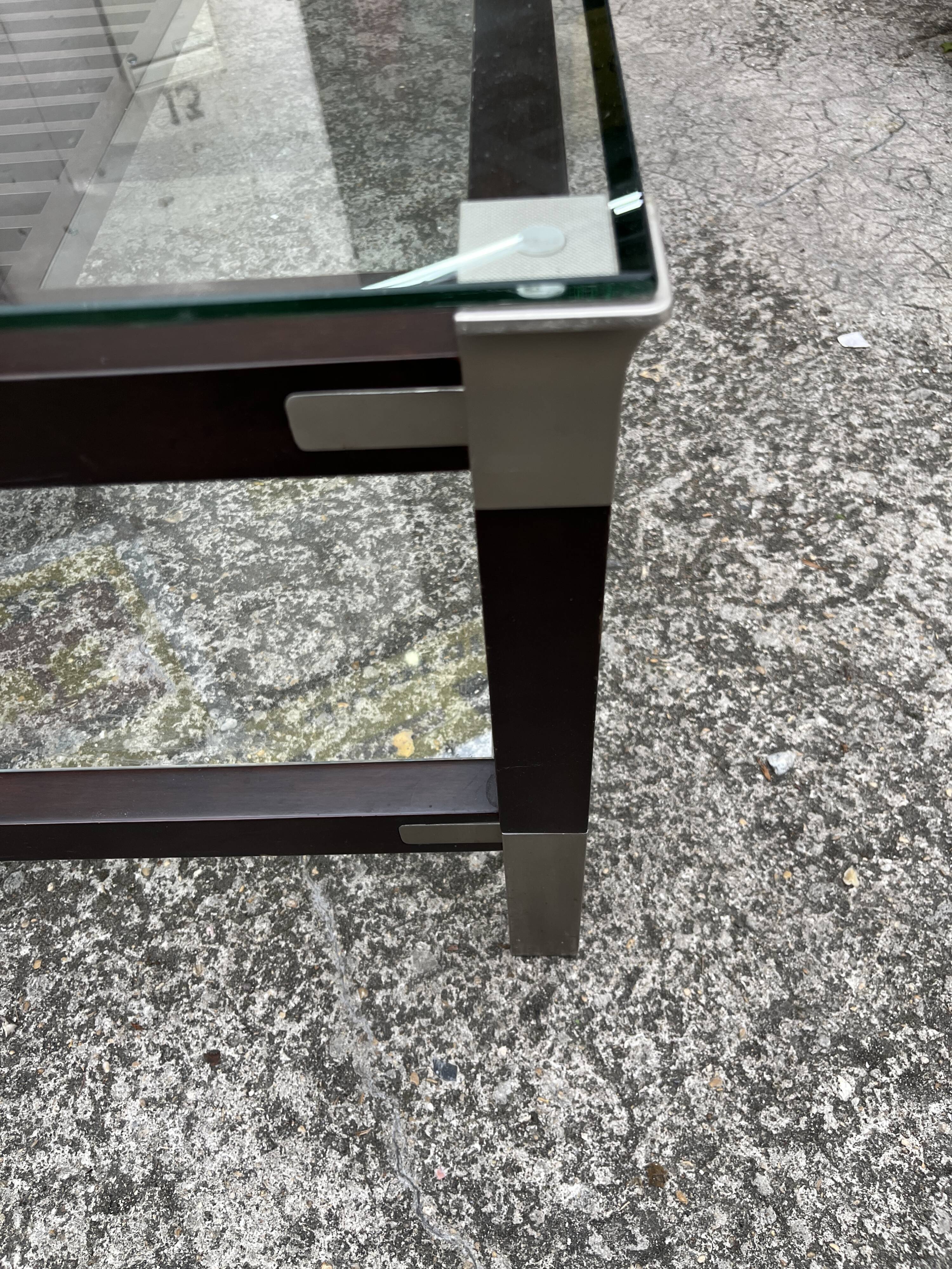 Glass coffee table by Pierre Vandal