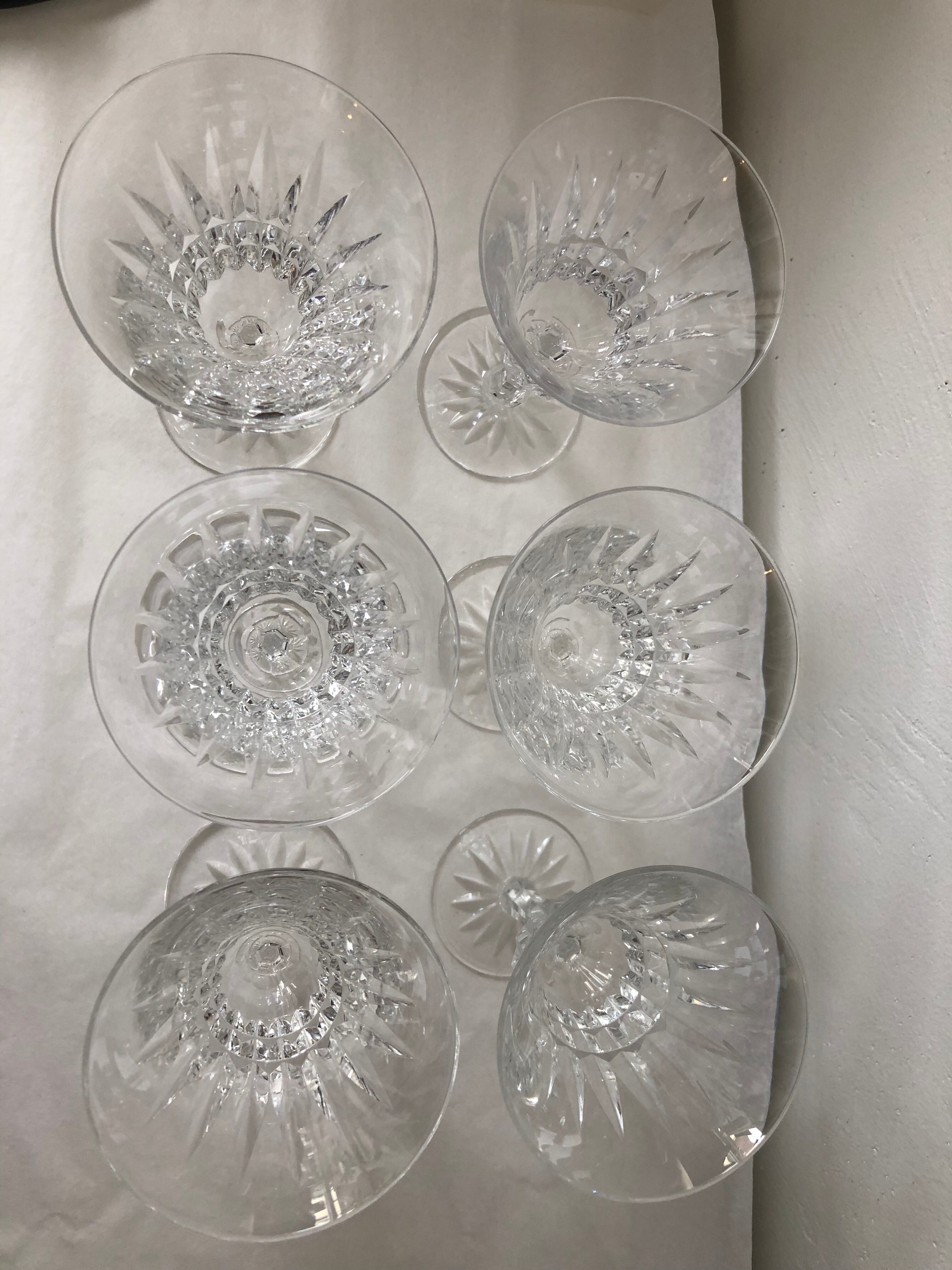 Suite of 6 former Baccarat crystal wine glasses