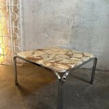 Marble and epoxy coffee table, Bauhaus style, 1960s