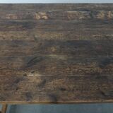 Magnificent and robust antique farmhouse dining table made of pine wood