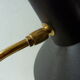 Lamp with ball black metal and brass of the 1950s