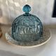 Sublime cloche de verre vintage bleu