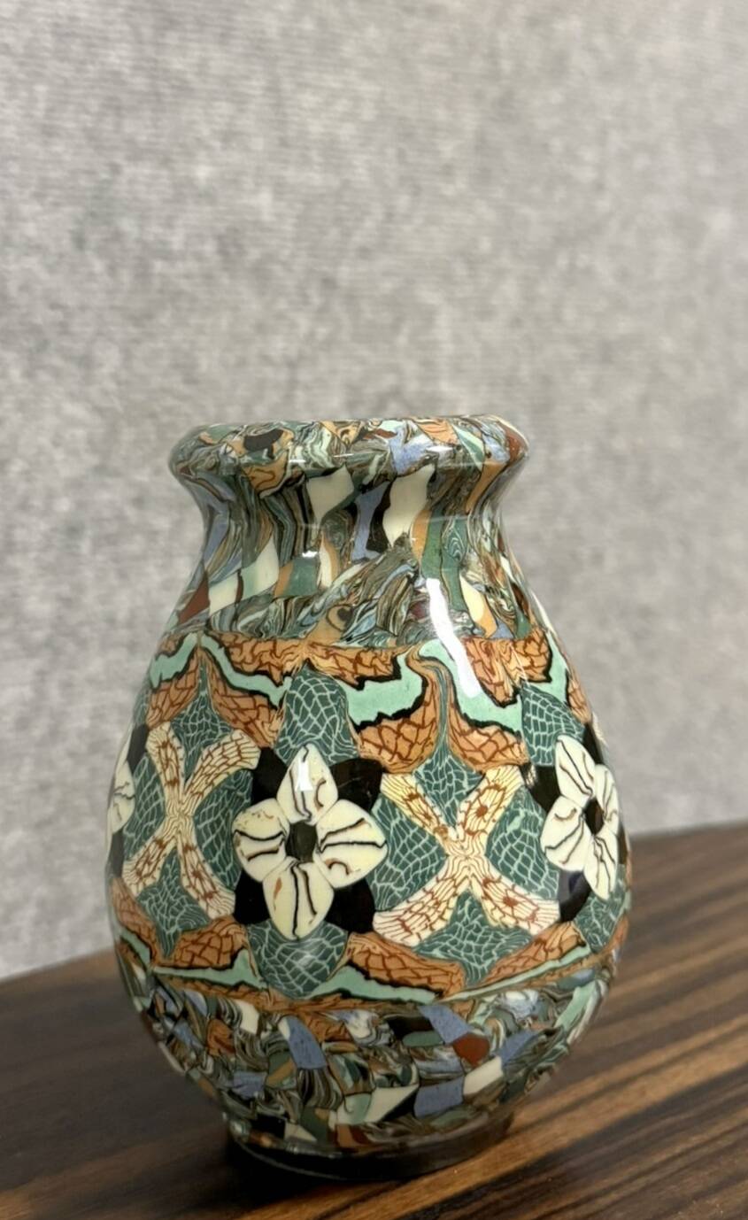 Jean Gerbino in Vallauris: enameled mosaic vase from the Art Nouveau period