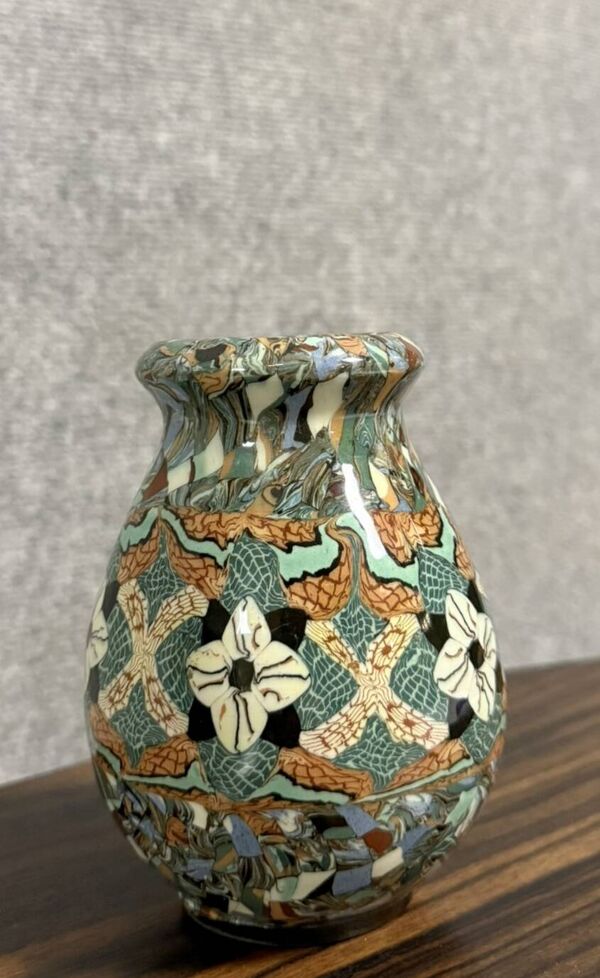 Jean Gerbino à Vallauris: vase en mosaïque émaillée époque Art Nouveau