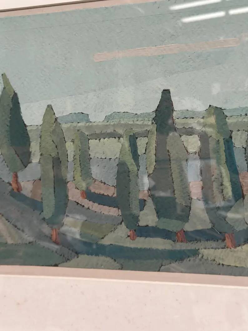 Original Swedish Oil on Paper – “Trees” by Gunnar Fohlin – Signed –