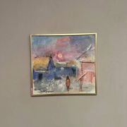 Original Swedish Oil on Panel – “Figure in Landscape” by Poul K. Jörgensen