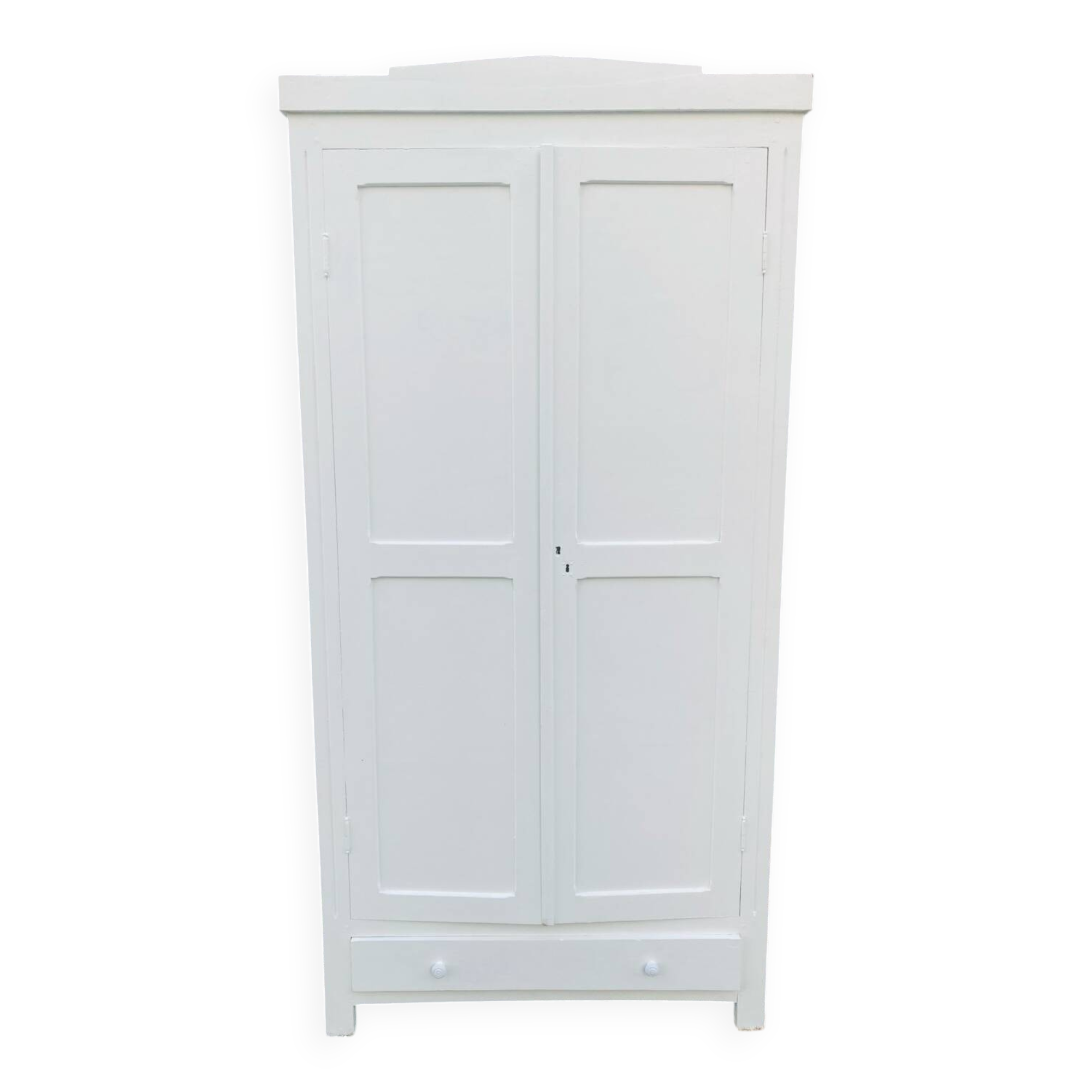 Antique white Parisian wardrobe with Majorelle blue interior