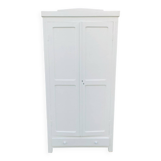 Antique white Parisian wardrobe with Majorelle blue interior