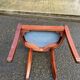 Gondola office chair in solid wood and burgundy fabric 1950