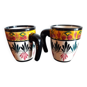 Saint John of Brittany / Pair of earthenware mugs