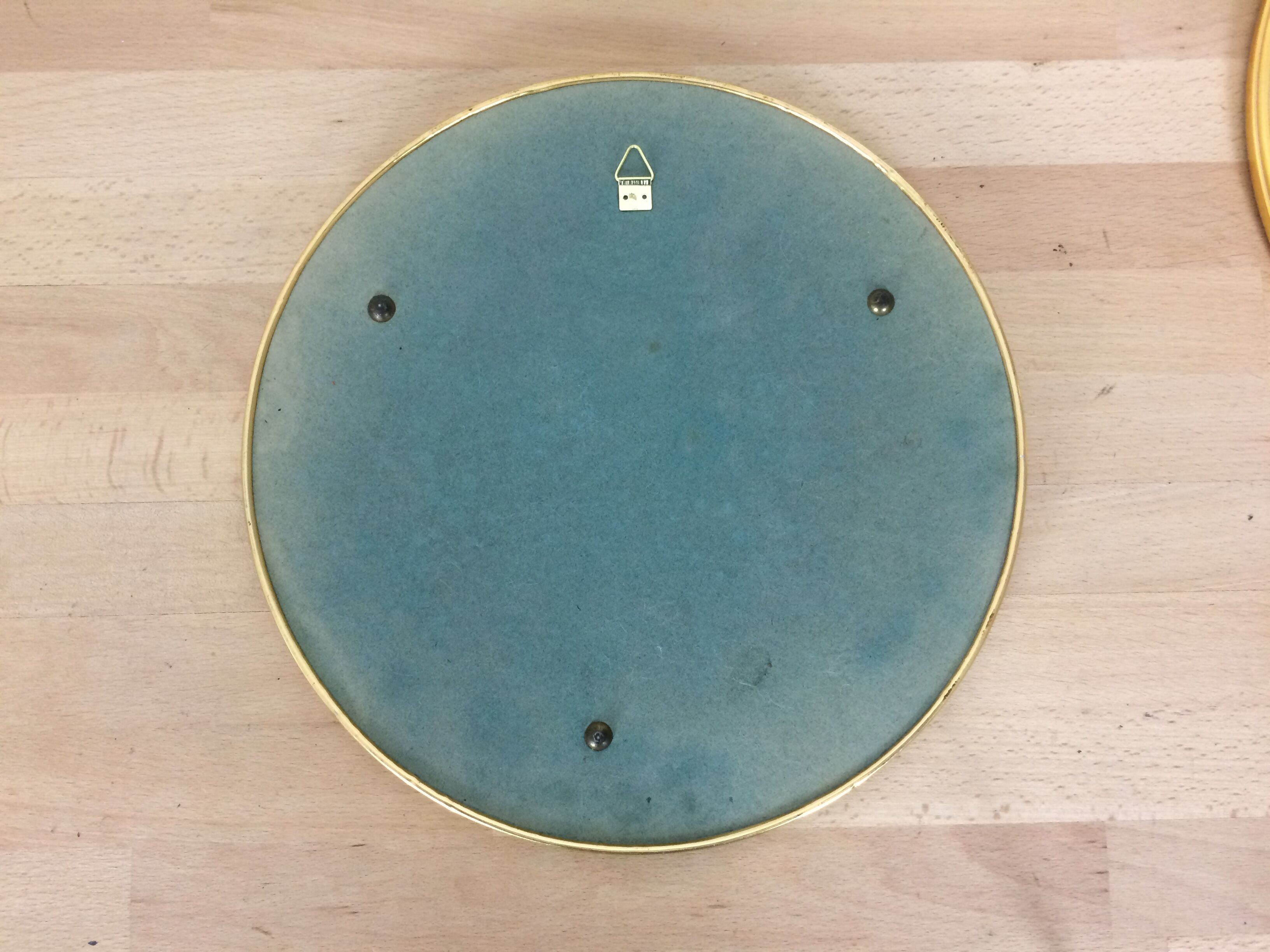 Set de 4 miroirs ronds cerclage doré 29cm