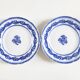 Pair of English earthenware plates, leaf pattern.