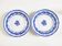 Pair of English earthenware plates, leaf pattern.
