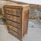 Art Deco wooden chest of drawers with 5 drawers