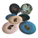 Set of 7 porcelain plates, gold foliage & jungle