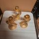 Set of 3 golden candlesticks created by Édouard Rambaud