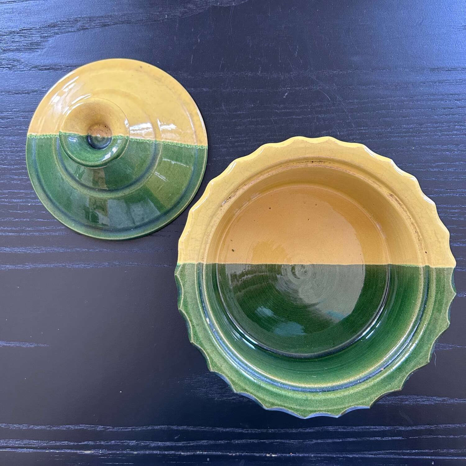 Two-tone yellow and green terrine