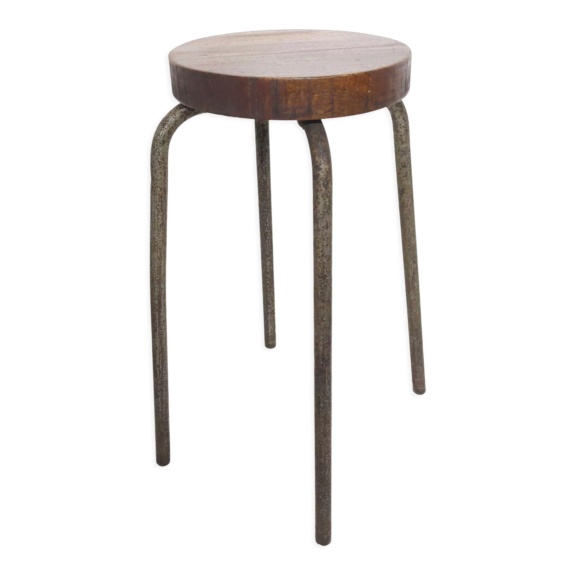 Vintage stool wood and metal workshop