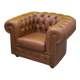Brown Leather Chesterfield armchair (Price is for One)