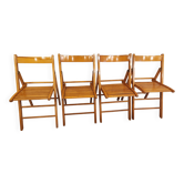 4 chaises pliantes en bois massif