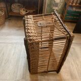 Large basket, rattan basket, old wicker linen basket