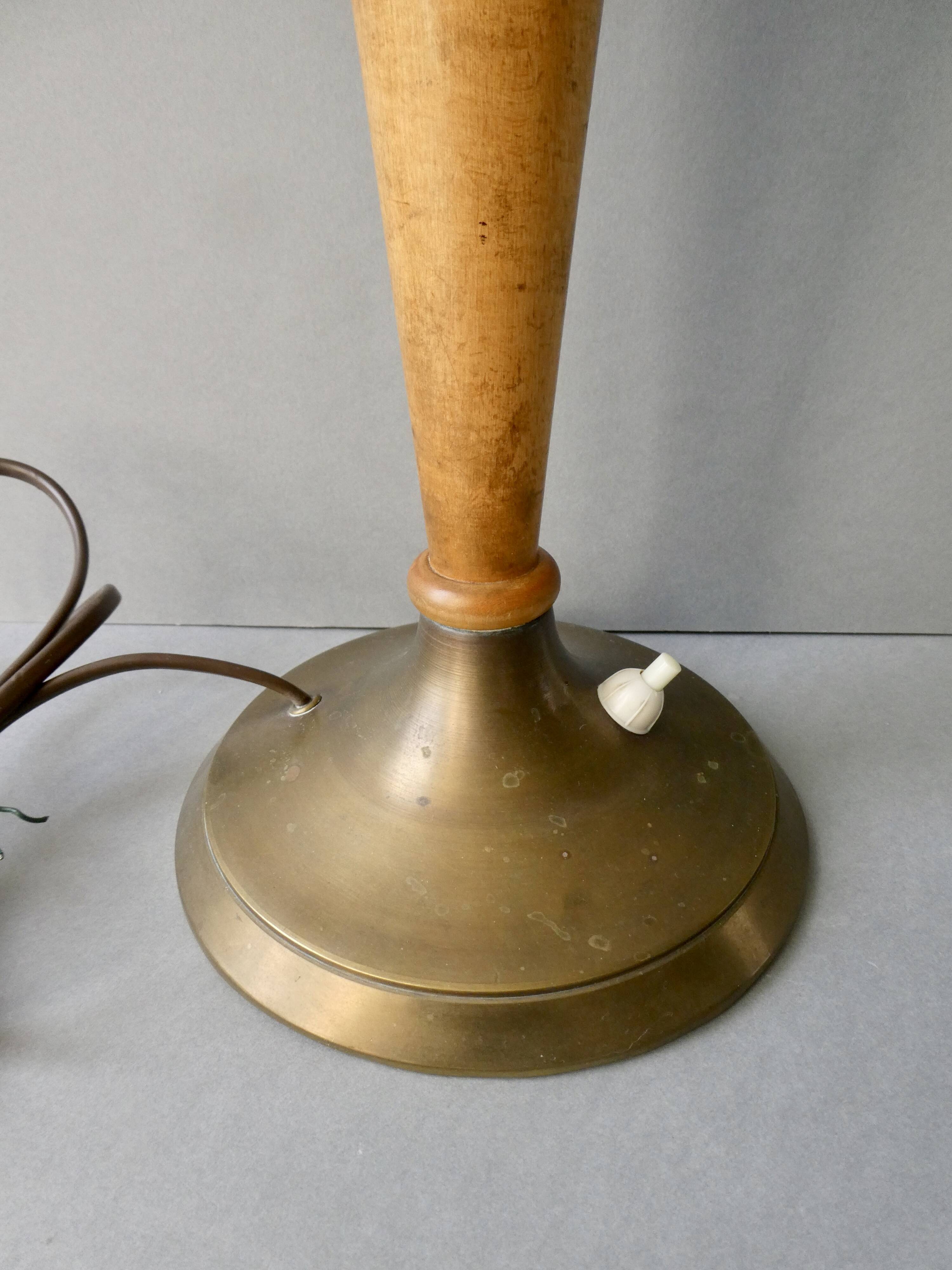 Lamp in wood, metal and opaline, Art Deco