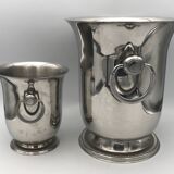 Jean COUZON champagne bucket and ice bucket set on pedestal