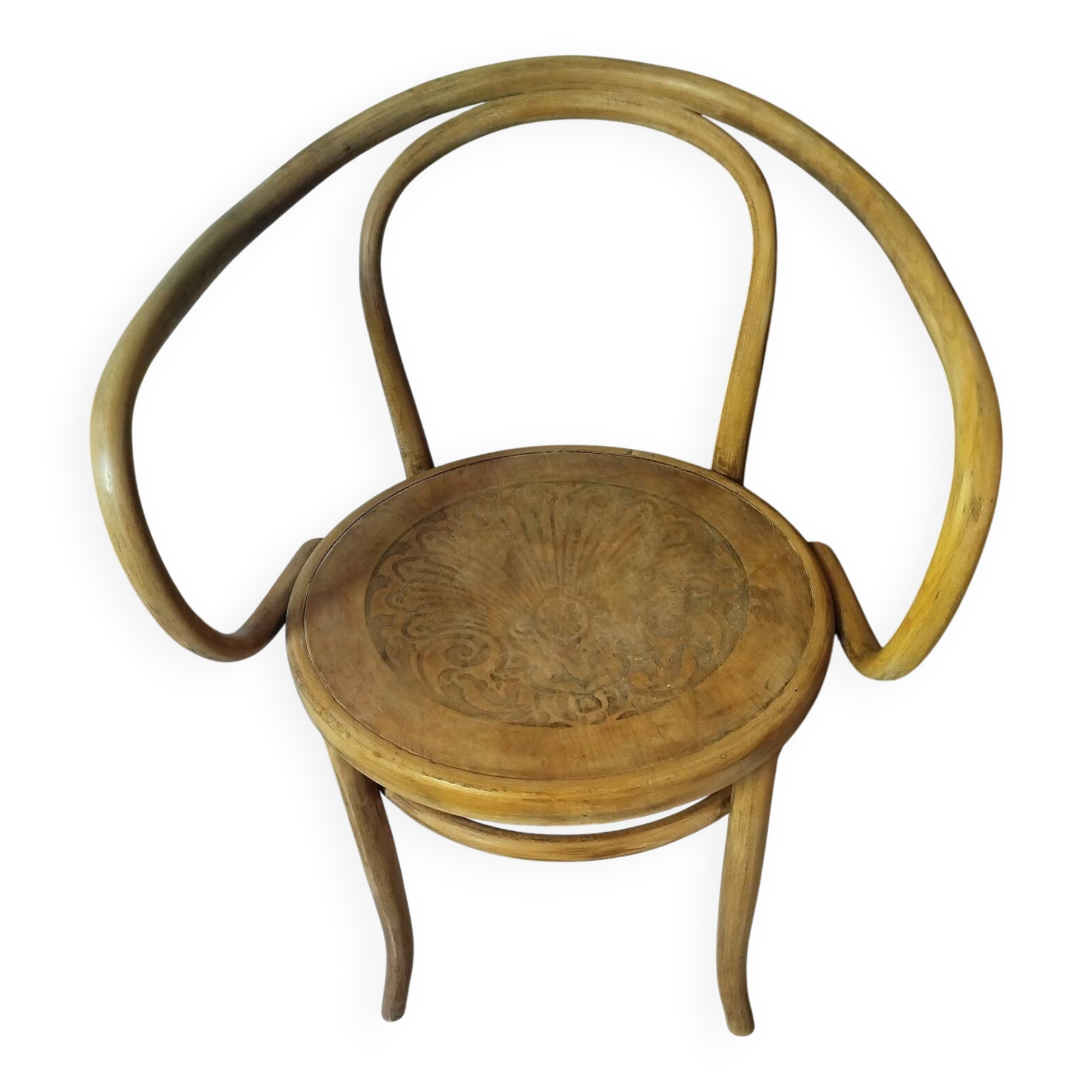 Antique Fischel armchair in bent wood