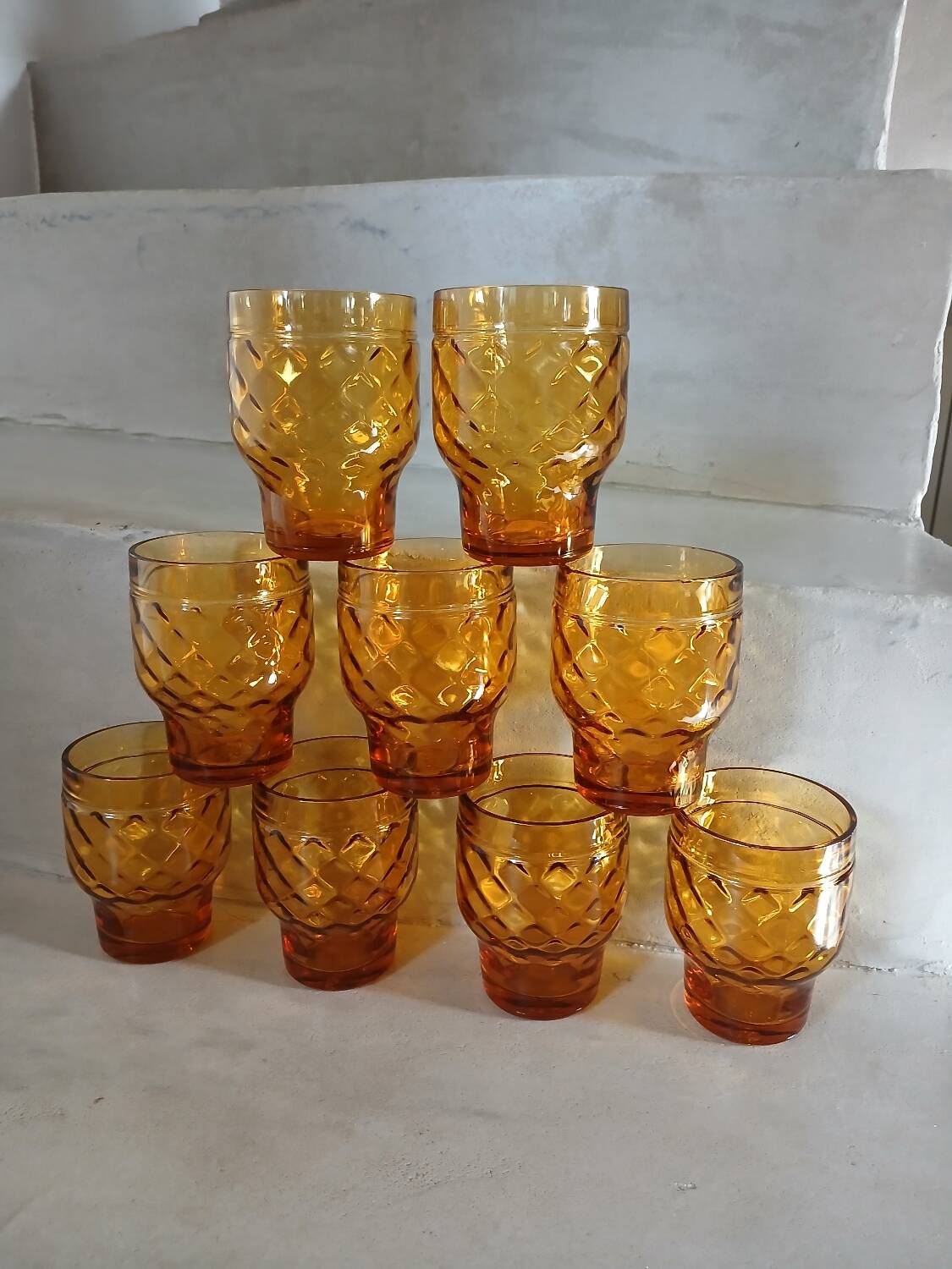 7 vintage water glasses "Pernod S.A."