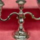 Pair of candlesticks. Silver-plated metal.