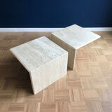 Travertine side tables, Italy 1970