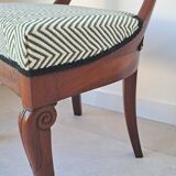 Pair of mahogany gondola chairs – Empire style – 20th century, restored