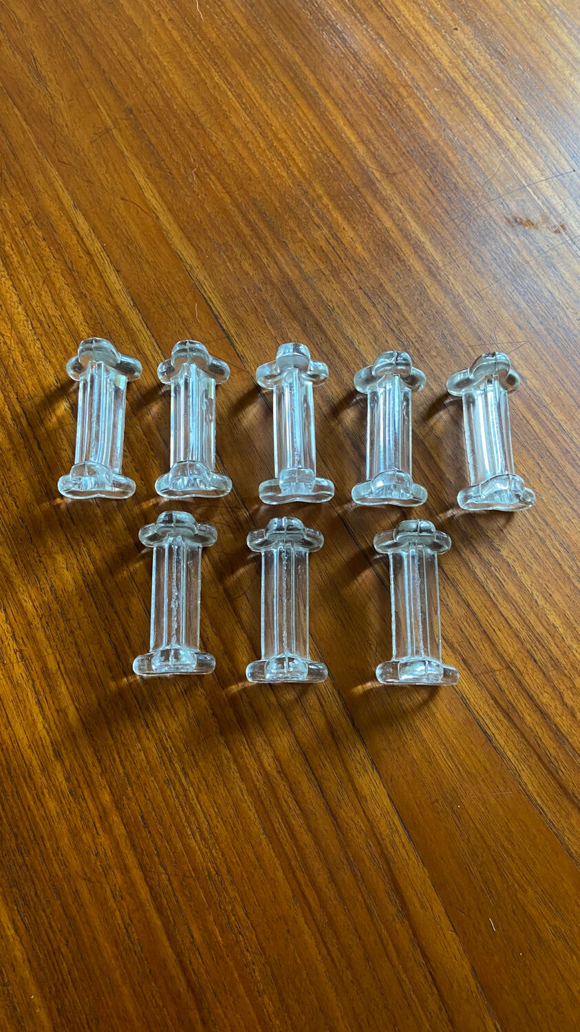 Set de 8 porte couteaux vintage en verre 1960