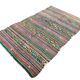 Tapis Kilim turc à rayures neutres
