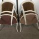 2 mustard yellow Louis XV convertible armchairs