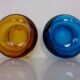 Amber and Blue Sklo Union Glass Ashtrays by Rudolf Jurnikl, Czechoslovakia, 1960s, Set of 2