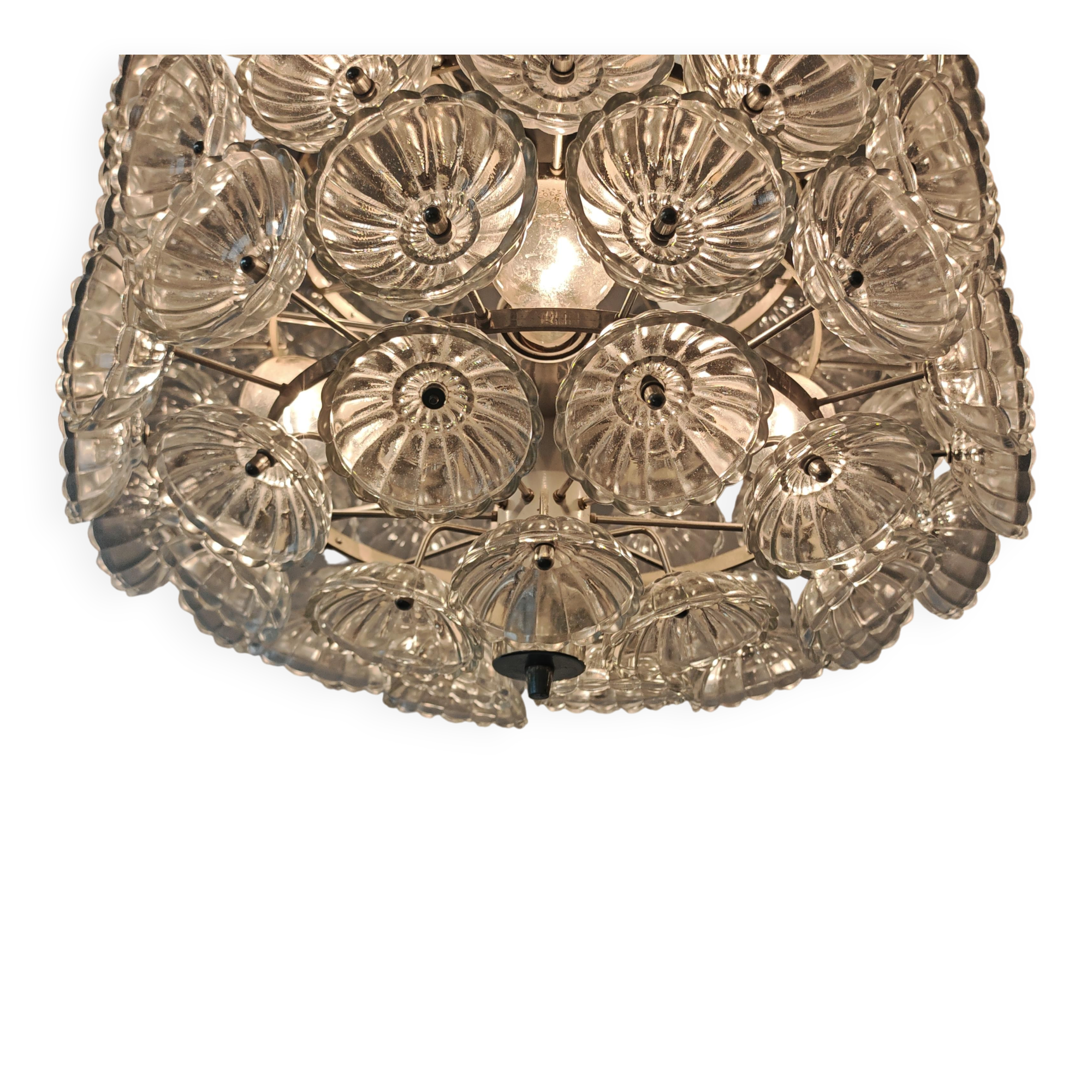 Large floral chandelier Mid Century Modern attributed to Emil Stejnar 1970s