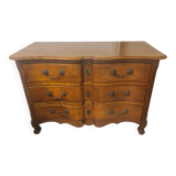 Louis XV style crossbow commode in solid walnut