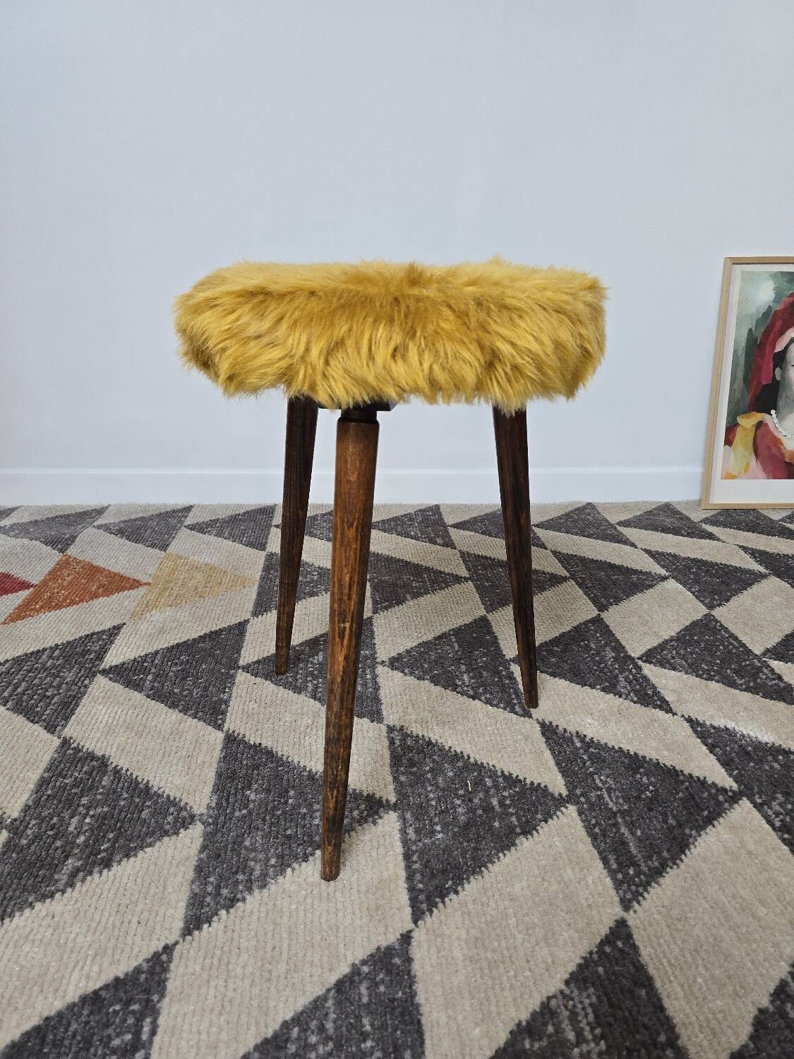 Wooden tripod stool