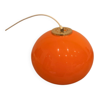 Orange 1970s suspension globe