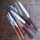 Nogent knives, teak handles, vintage (6 small, 5 large)