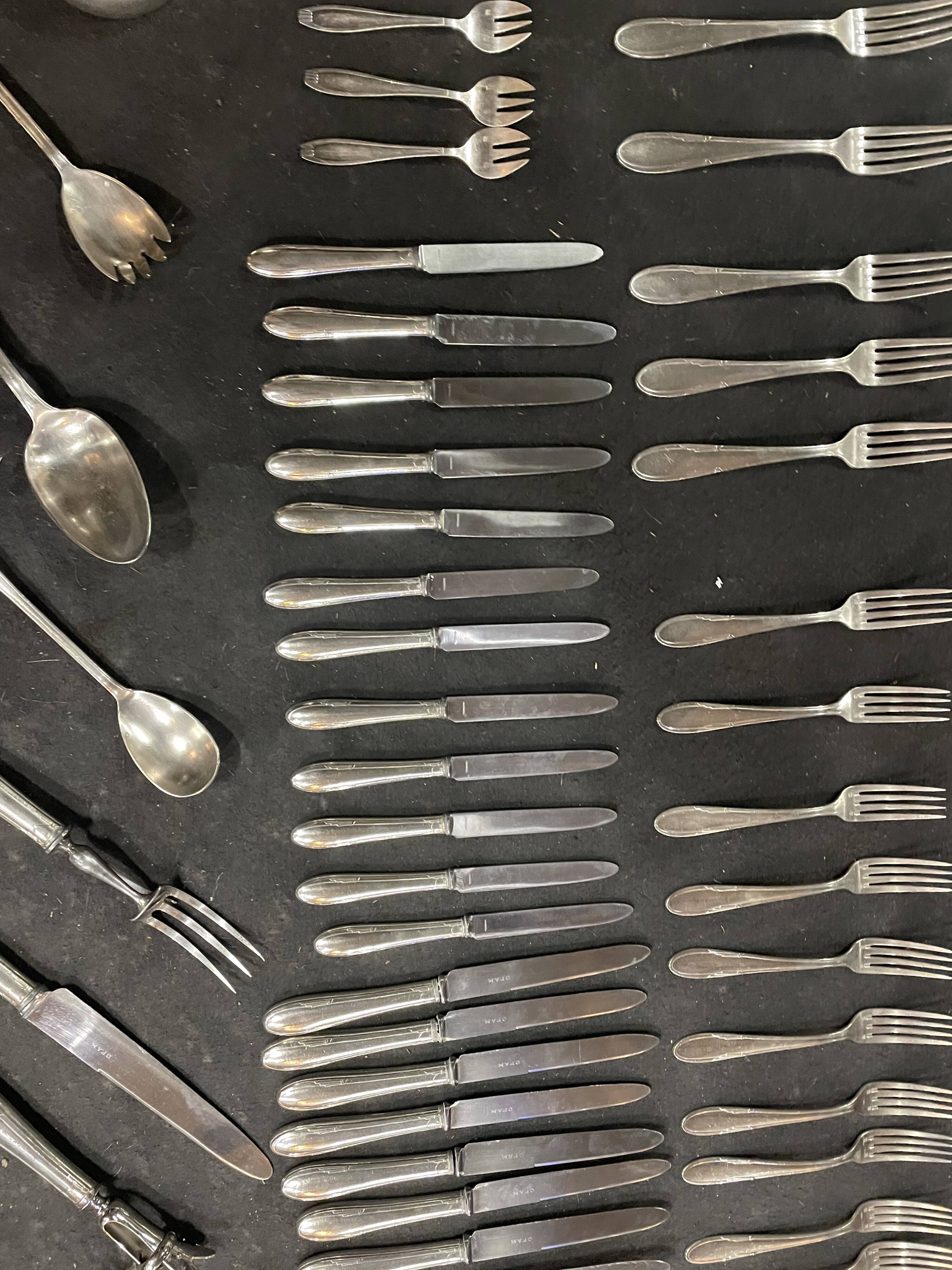 Art Deco menagere in silver metal