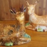 Duo of 2 terrines Michel Caugant Cerf and Biche