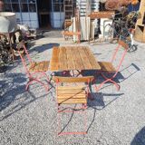 Garden furniture above wood and iron base It is foldable