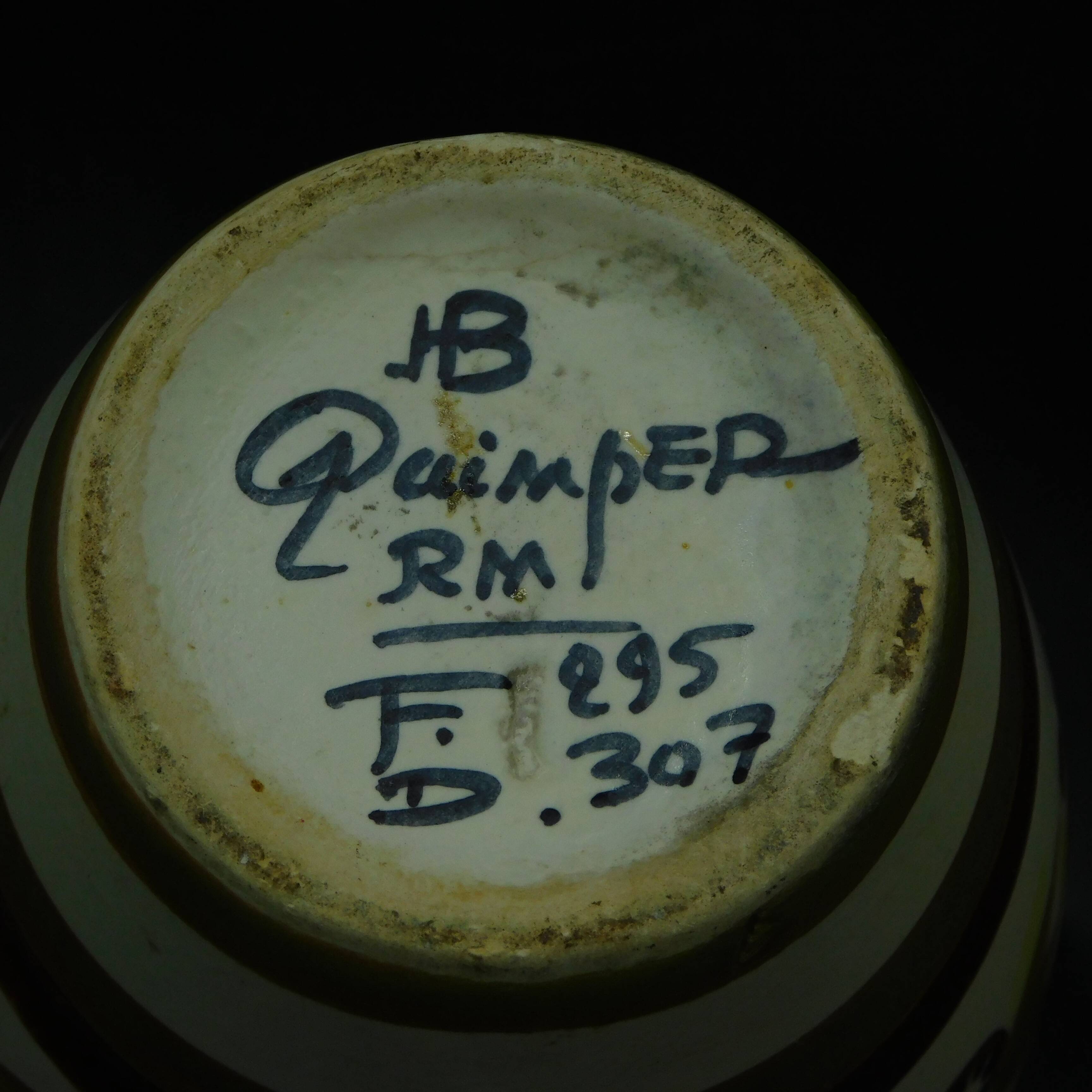 Pitcher / High Creamer HB Quimper - Hearts & Flowers