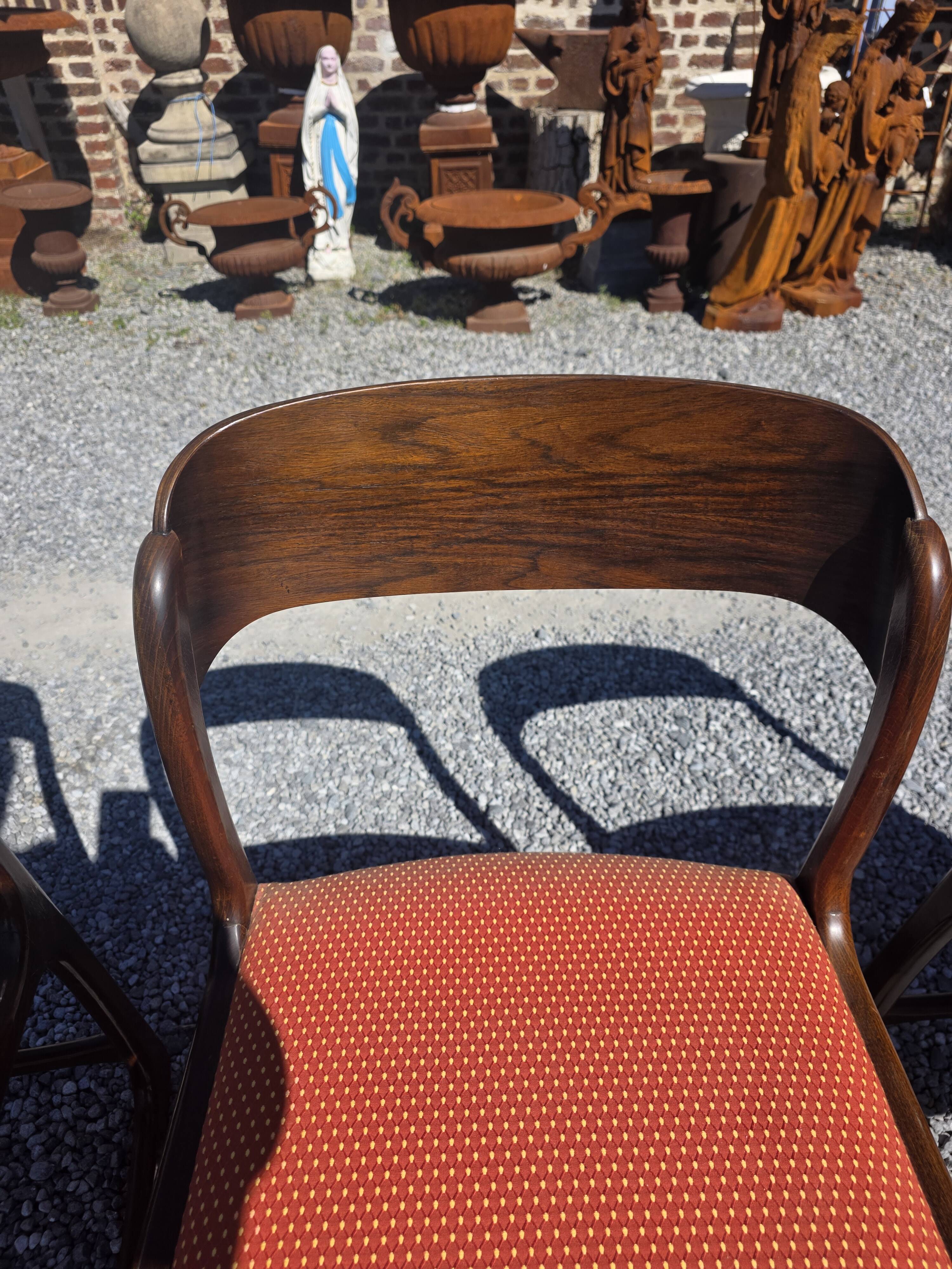 6 Baumann sled chairs in rosewood from the 1960s.