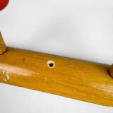 Wooden coat rack with multi-colored balls from the 60s